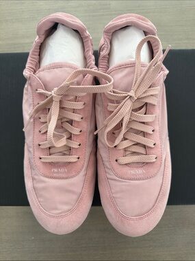 Prada Pink Lace-Up Women's Sneakers